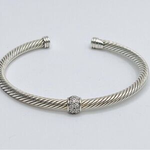 David Yurman Diamond Ball Sterling Silver Bracelet